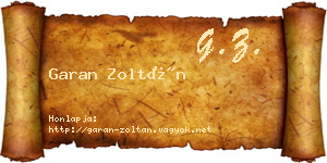 Garan Zoltán névjegykártya